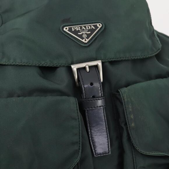PRADA Backpack Nylon Green Silver Auth 154589 main image 5